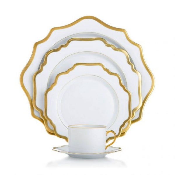 Antique White With Gold Dinner Plate