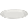 Oval cream platter on white background. 