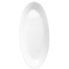 Large oval white tray on white background.