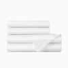 Stack of white, lyric, percale sheeting. 