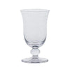 Clear bubble glass goblet on white background.