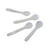 4 Mother of Pearl spoons on a white background