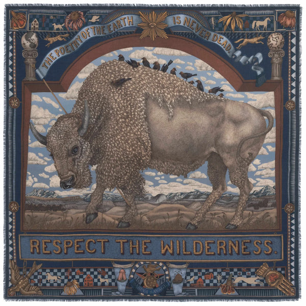 "Secrets of the Bison" Wool/Silk Scarf