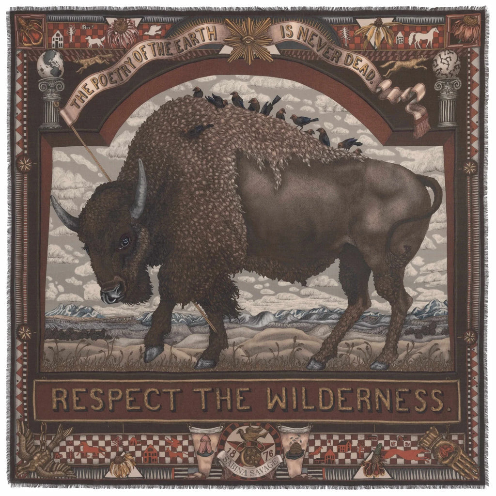 "Secrets of the Bison" Wool/Silk Scarf