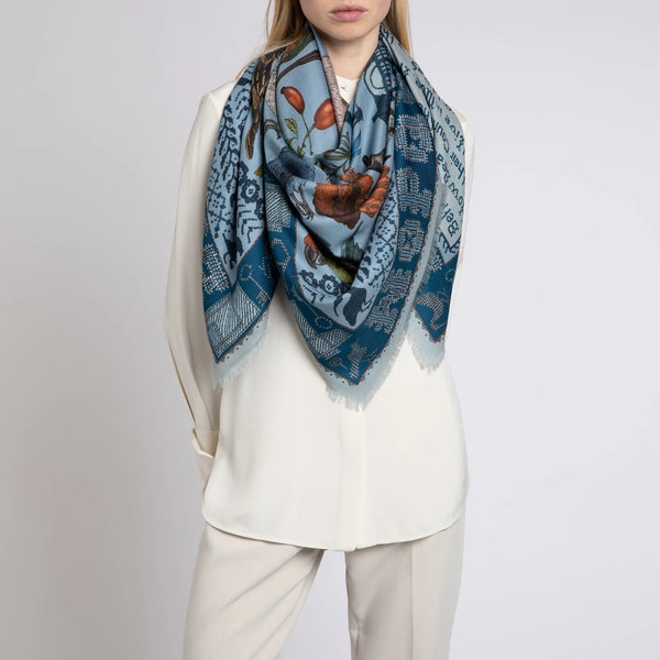 "Birds of Innocence" Wool/Silk Scarf