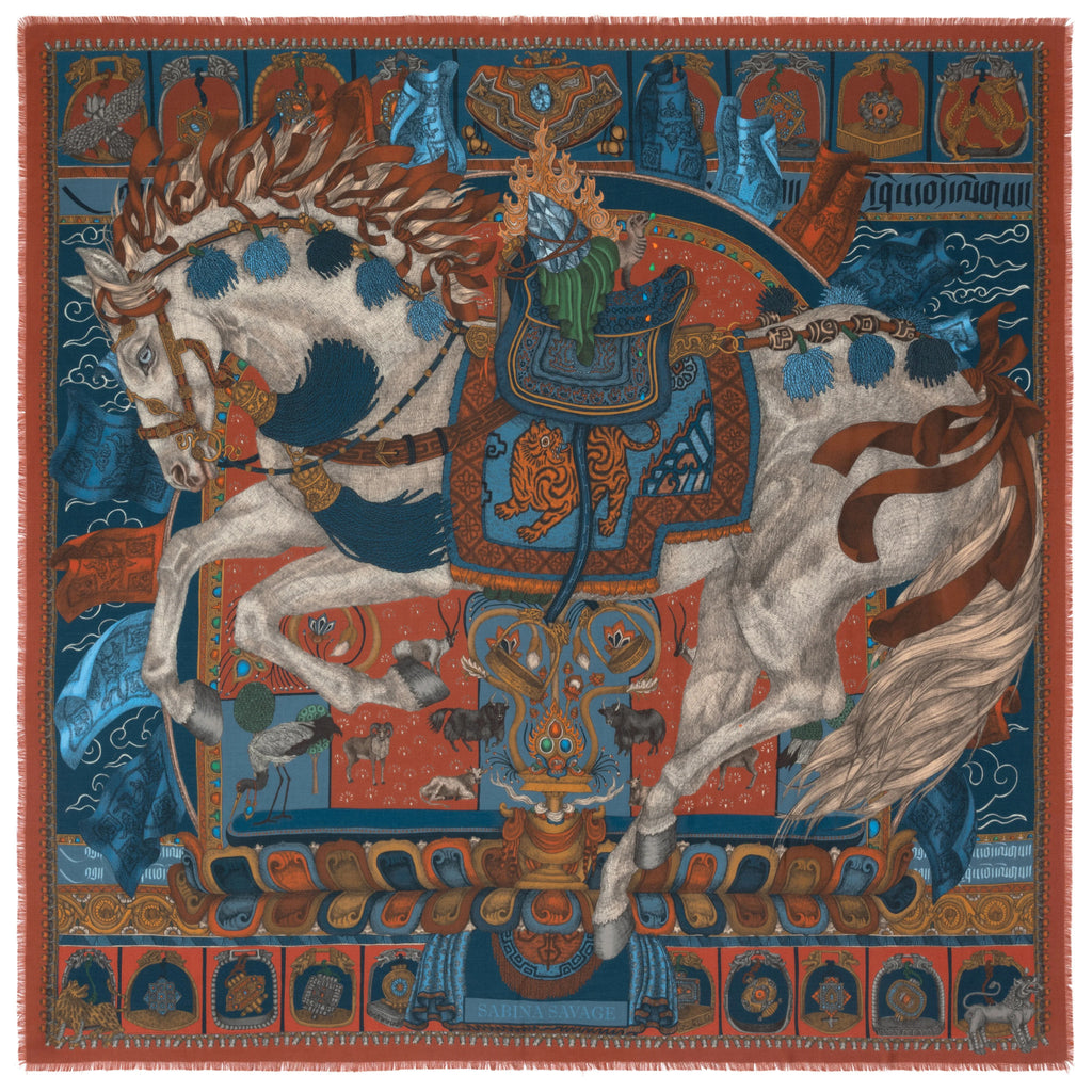 "The Wind Horse" Wool/Silk Scarf