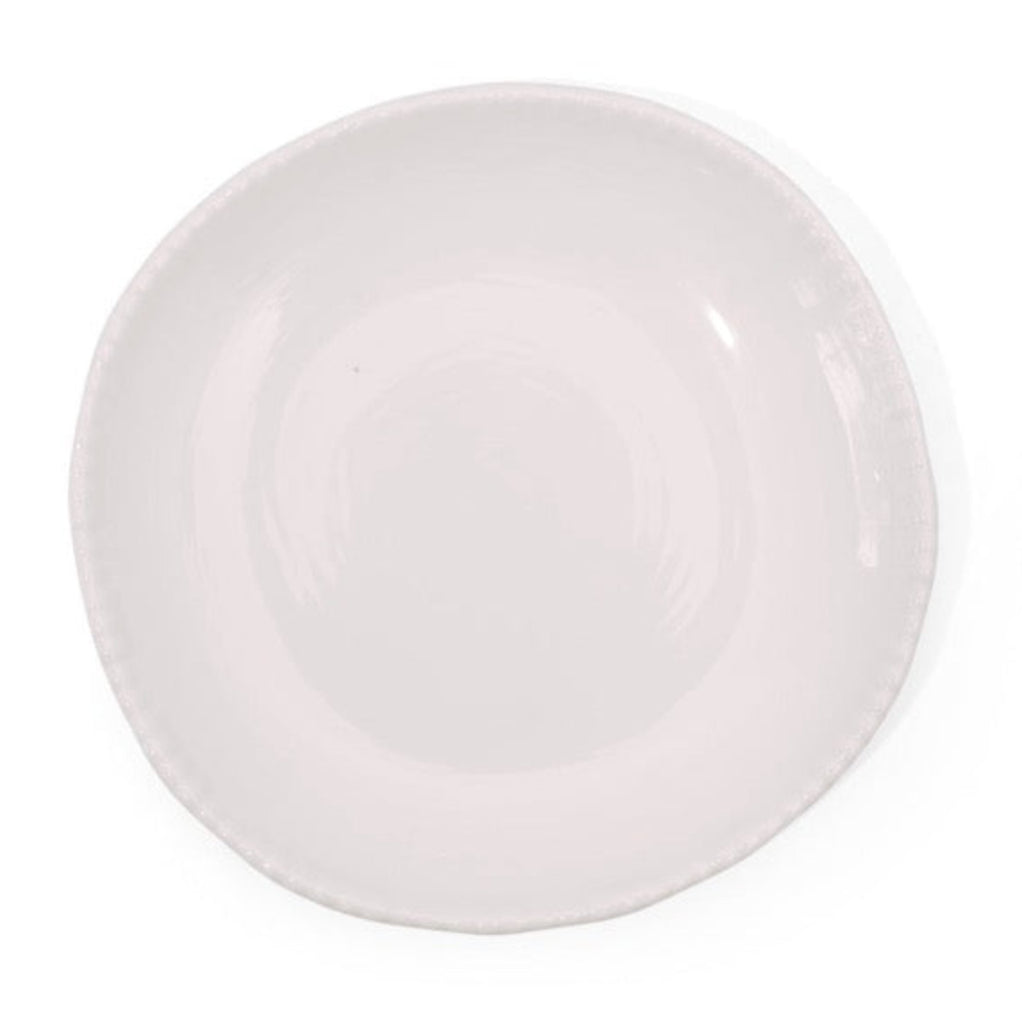 Beaded melamine dinner plate on white background.