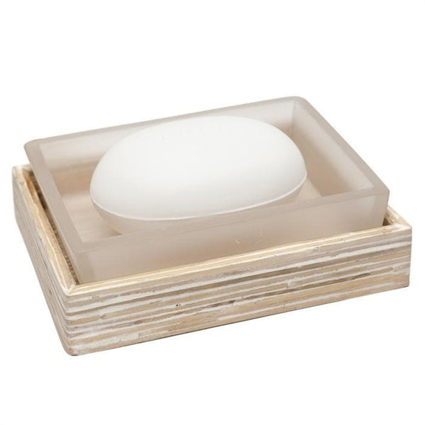 Bleached Rattan Soap Dish