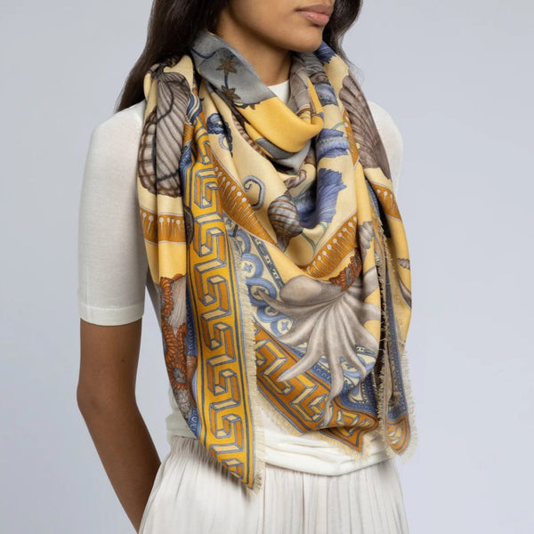 "Dancing Delphinus" Wool/Silk Scarf