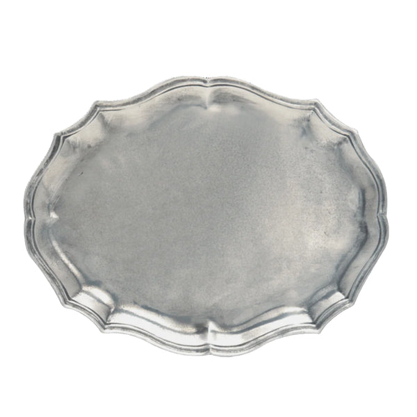 Flurted pewter Match tray on white background. 