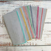 Gray Seersucker Napkins with Color Edging (set of eight)