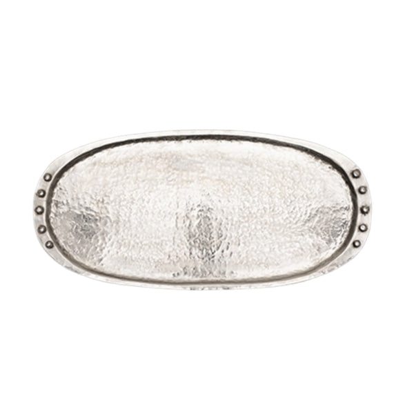 Nickel plated tray on white background.