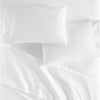 White cotton, percale sheets and pillow.