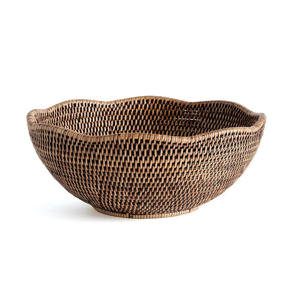 Scalloped Rattan Bowl