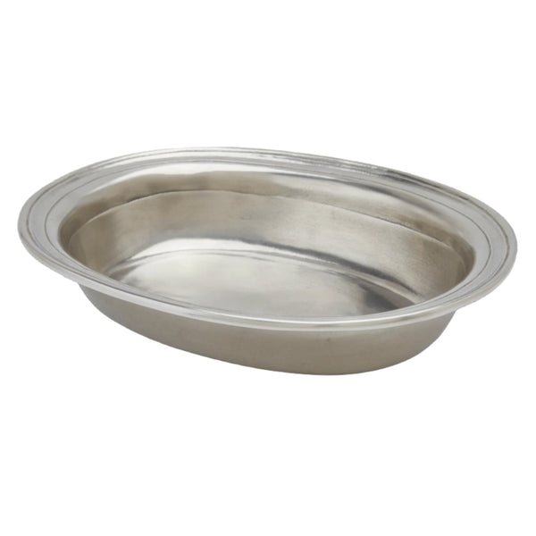 Pewter Match Serving Bowl on a white background. 