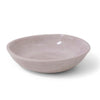 Stone colored melamine bowl on white background.