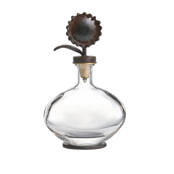 Glass and iron sunflower decanter. 