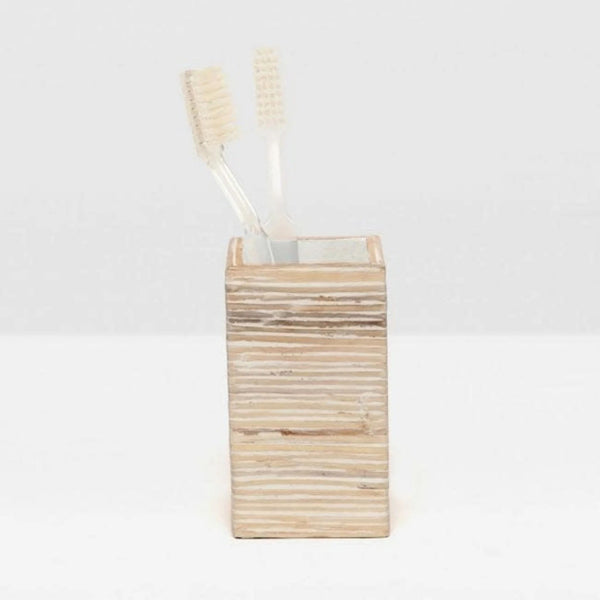 Bleached Rattan Toothbrush Holder