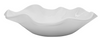 Small white wavy bowl on white background. 