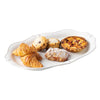 Juliska Berry & Thread 19inch white oval platter holds breakfast pastries.