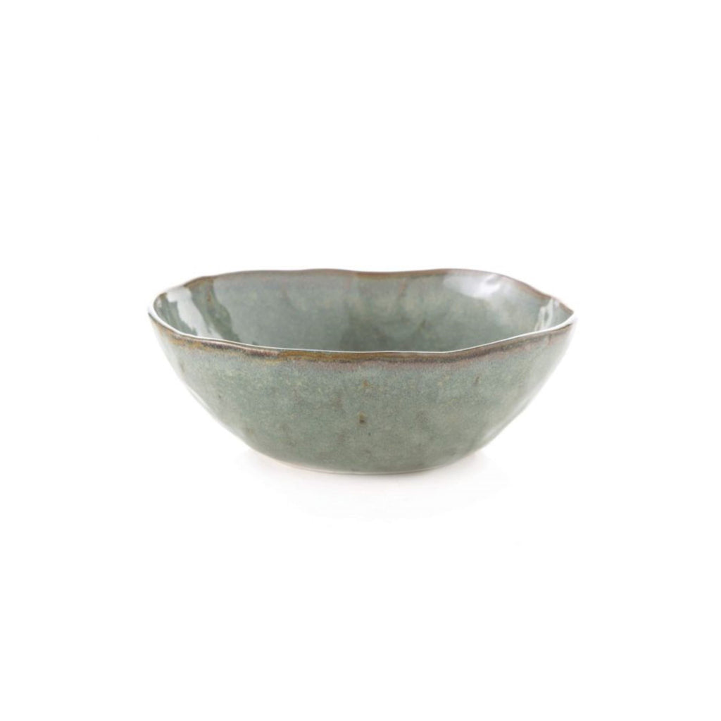 Simon Pearce Burlington green glazed pottery cereal bowl.