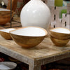 Mango Wood & White Enamel Bowl – Erika Reade Ltd