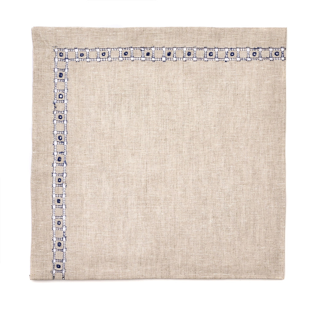 Flax Heirloom Embroidered Napkin (set of four)
