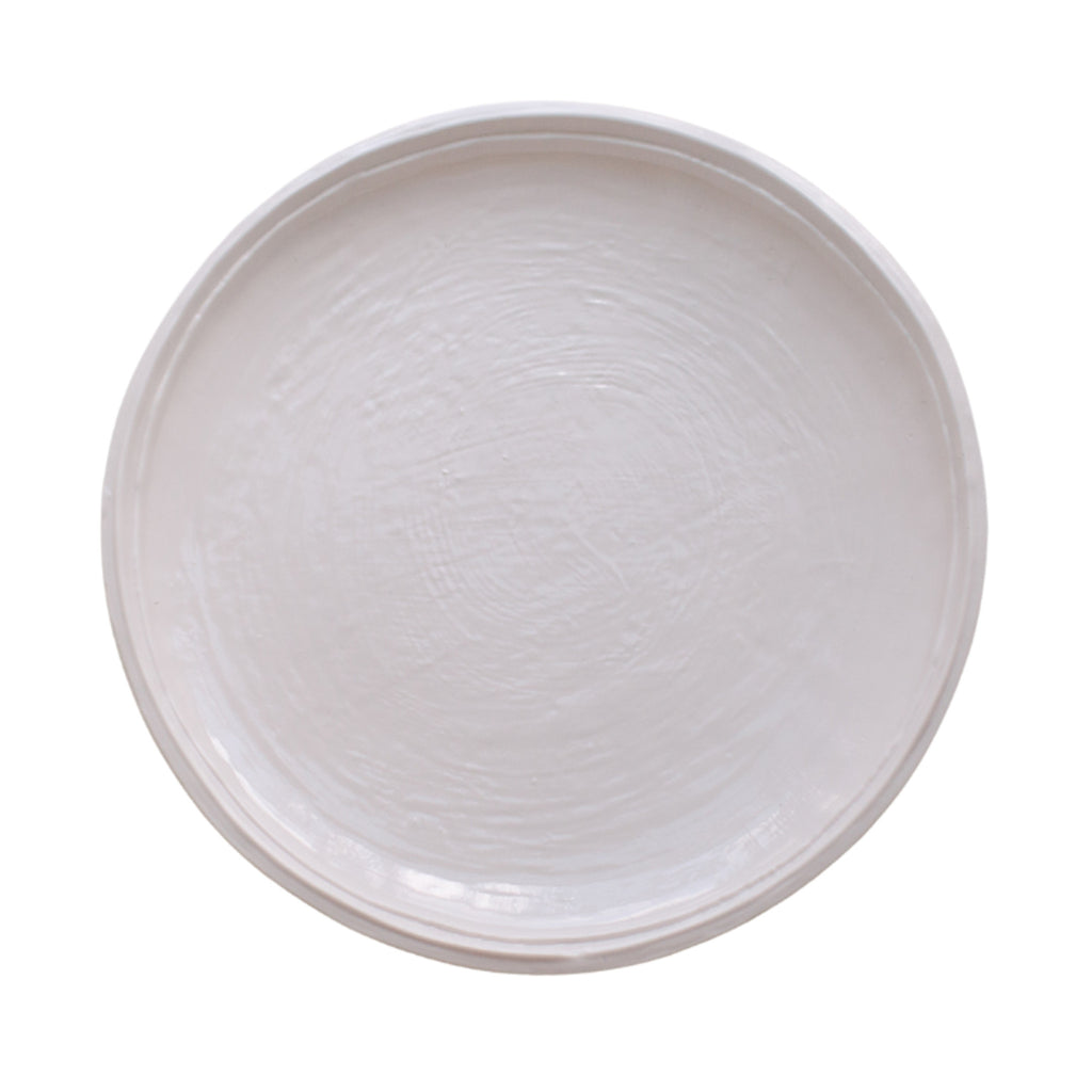 Relish melamine double lines dinner plate in cream color.