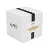 Lafco's Camomile Lavender candle signature gift box. The box is white with a black ribbon.