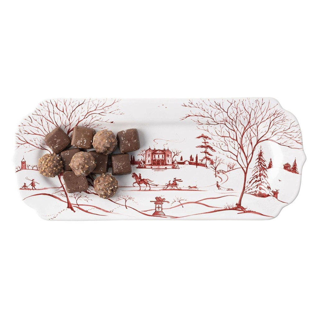 Country Estate Winter Frolic Ruby Hostess Tray